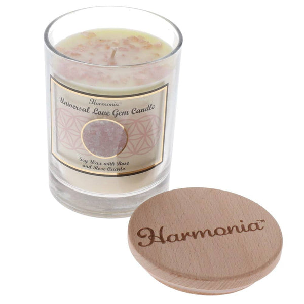 Universal Love Gem Candle - Rose Quartz and Soy Wax – Global Mantra AU
