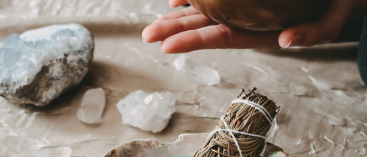 Energising Crystals with White Sage Smudge Sticks