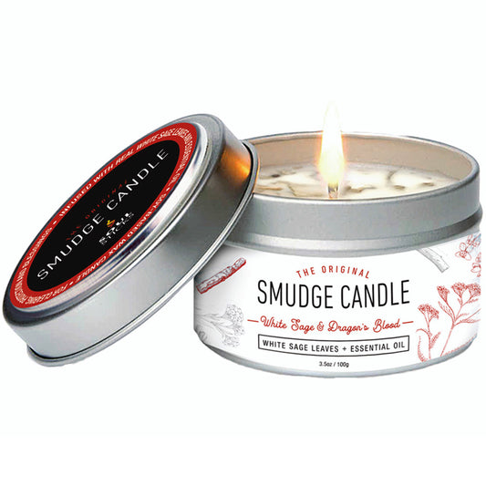 SMUDGE CANDLE - White Sage & Dragons Blood Soy Wax Tin 100gms