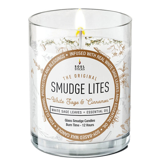 SMUDGE LITES - White Sage & Cinnamon Soy Votive (12hr)
