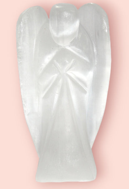 Selenite Carved Angel 44mm