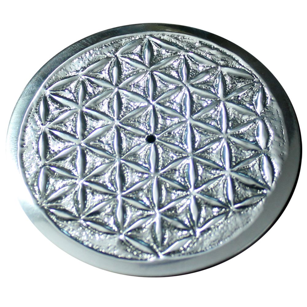 Aluminum Incense Burner - Flower of Life 8.5cm