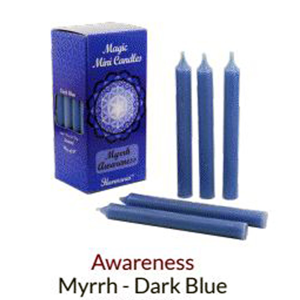 40% OFF - Dark Blue Myrh Scented 20pk Wish Candles AWARENESS