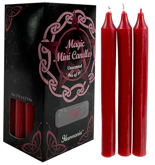 Magic Mini Candles Unscented (Box of 20) - Red