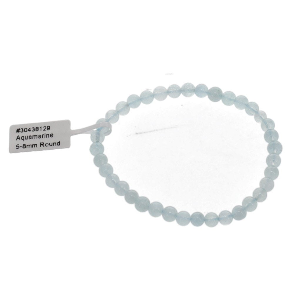 Aquamarine 4-6mm Beaded Bracelet