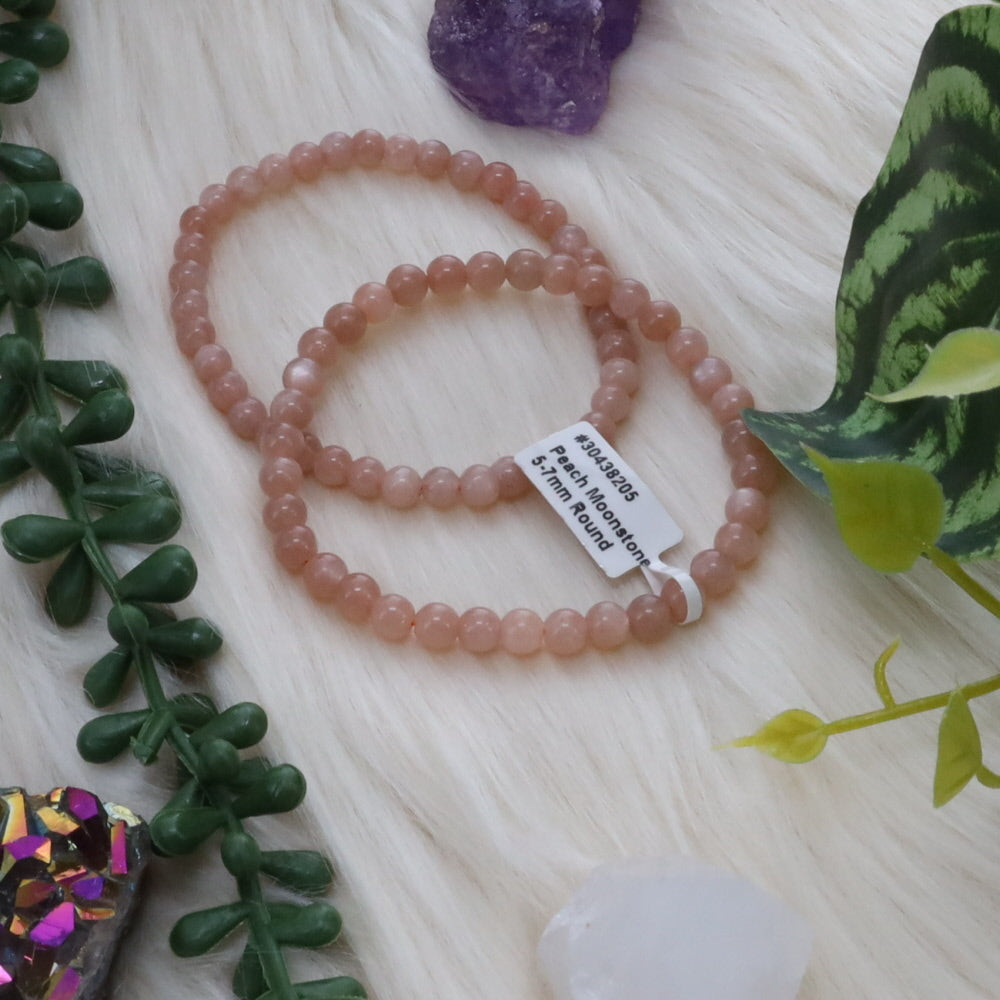 Peach Moonstone 6mm Bracelet