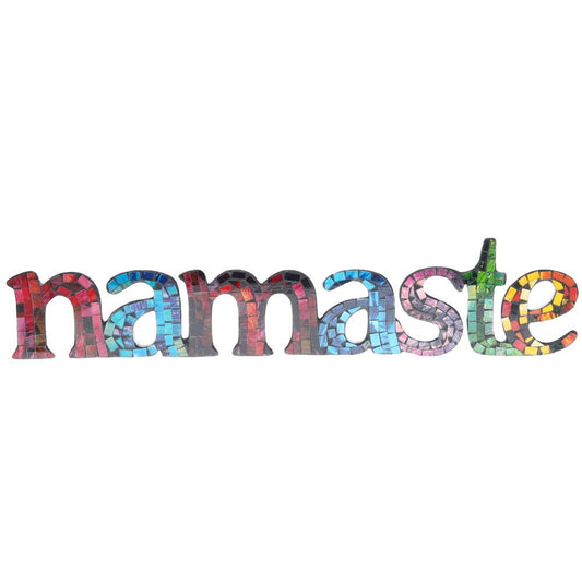 WALL HANGING - Namaste Wooden Mosaic 70cm x 15cm