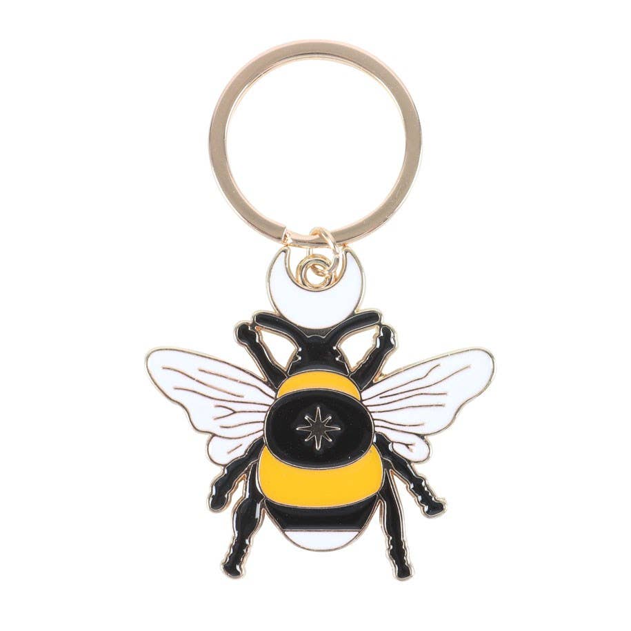 Forest Bee Metal Enamel Keyring