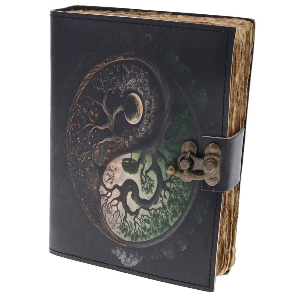 LEATHER JOURNAL - Ying Yang Tree Print