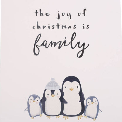 Joy Of Christmas Penguin Family MDF Hanging Sign