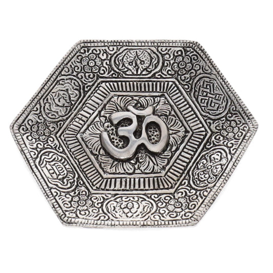 Aluminum Incense Burner - Om Hexagon