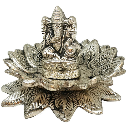 Aluminum Incense Burner - Ganesh Lotus 6.5cm