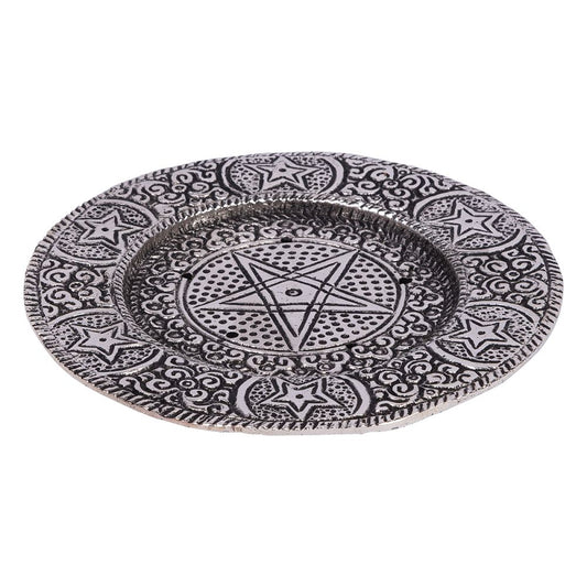 ALUMINIUM INCENSE BURNER - Pentacle 11.5cm