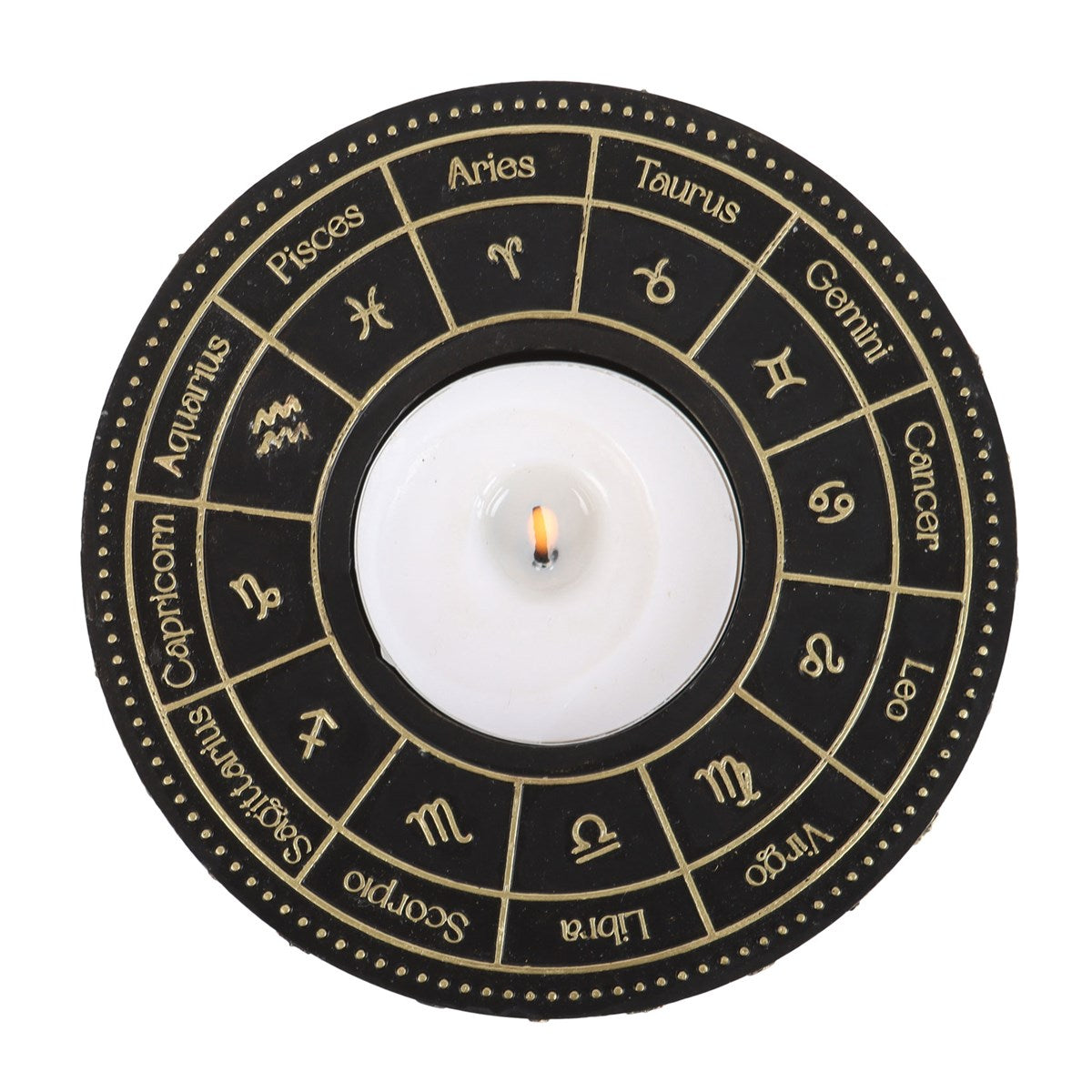 Astrology Wheel Resin Tealight Candle Holder
