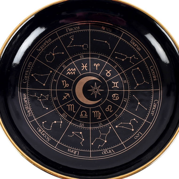 Black Astrology Wheel Ceramic Trinket Dish