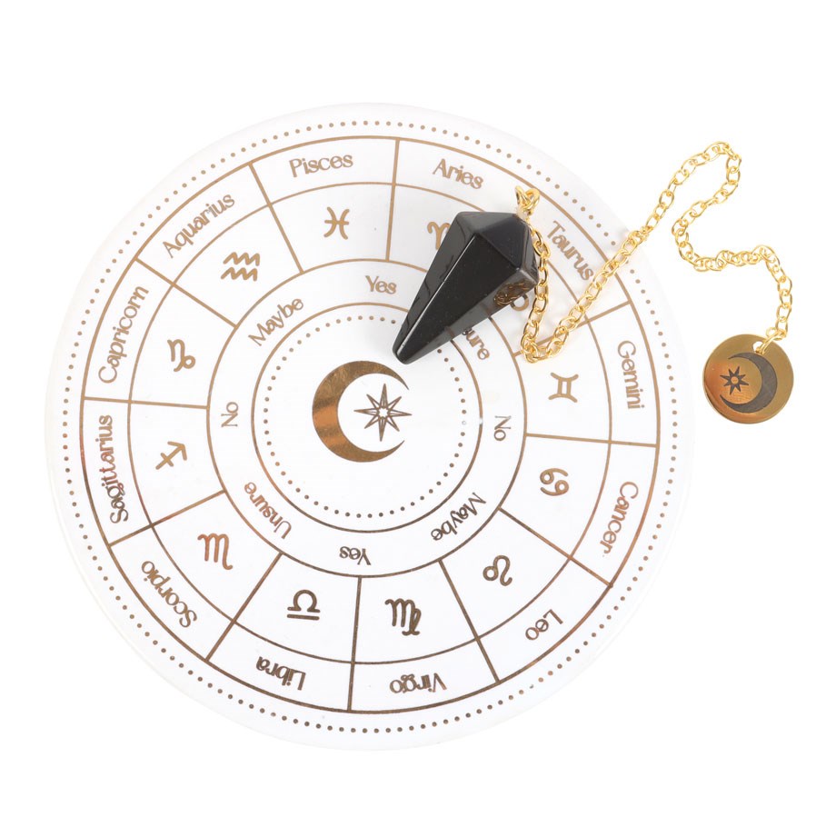 Astrology Wheel Pendulum Ceramic Divination Kit