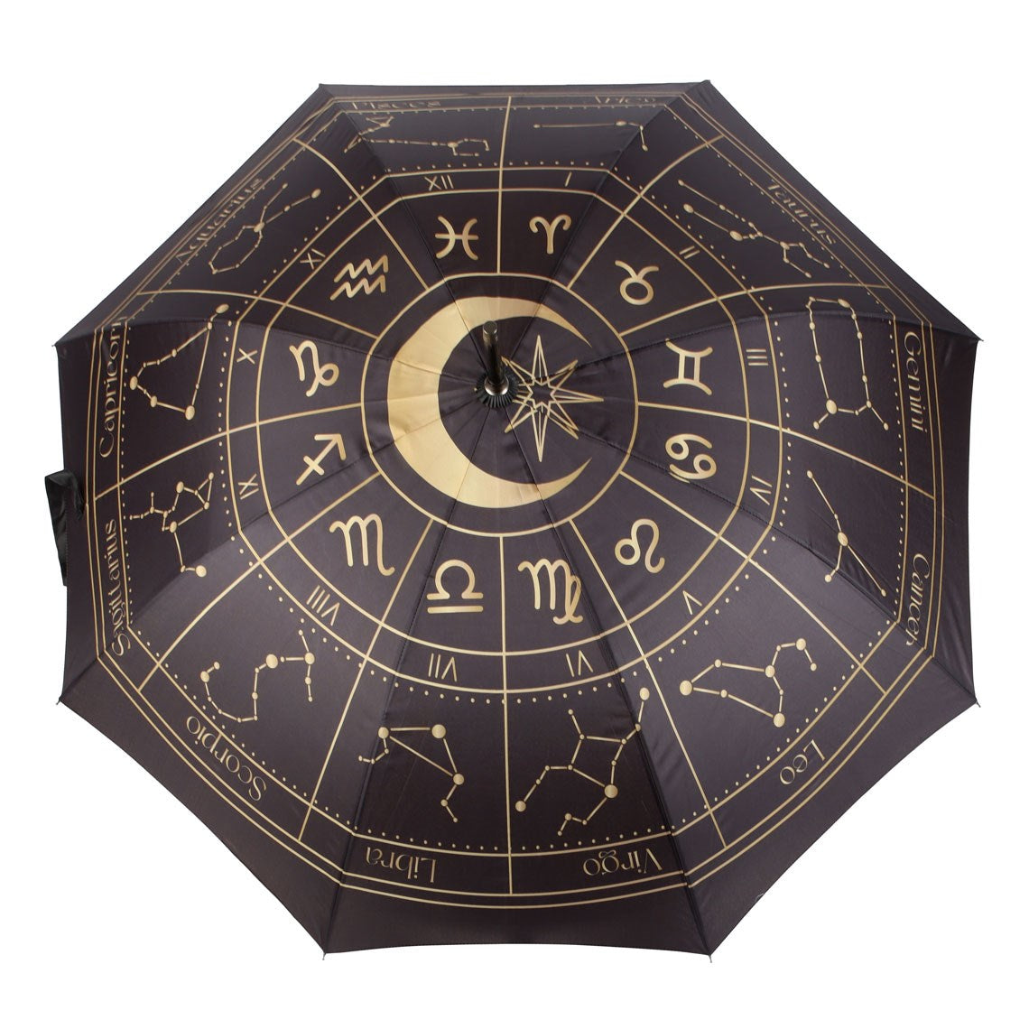 Black Astrology Wheel Polyester Umbrella