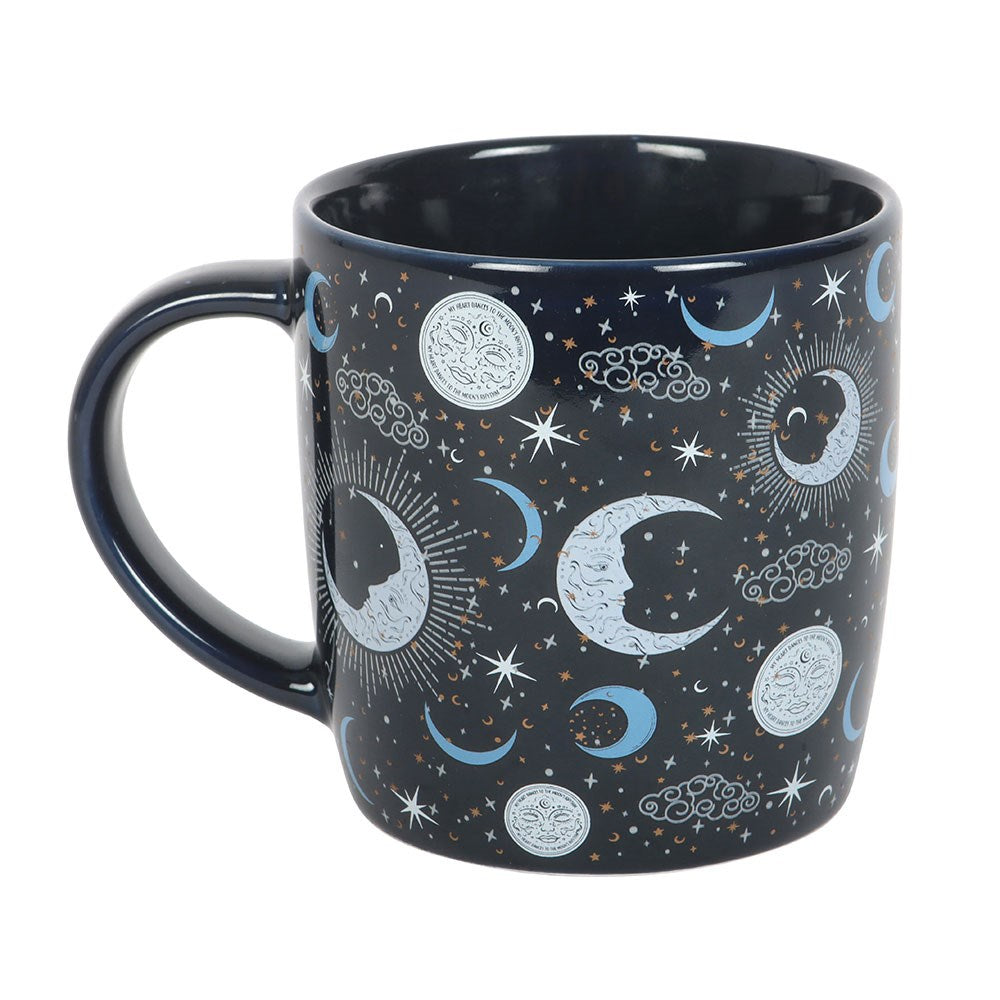 Blue Moon Print Rounded Ceramic Mug