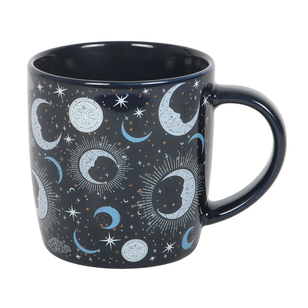 Blue Moon Print Rounded Ceramic Mug