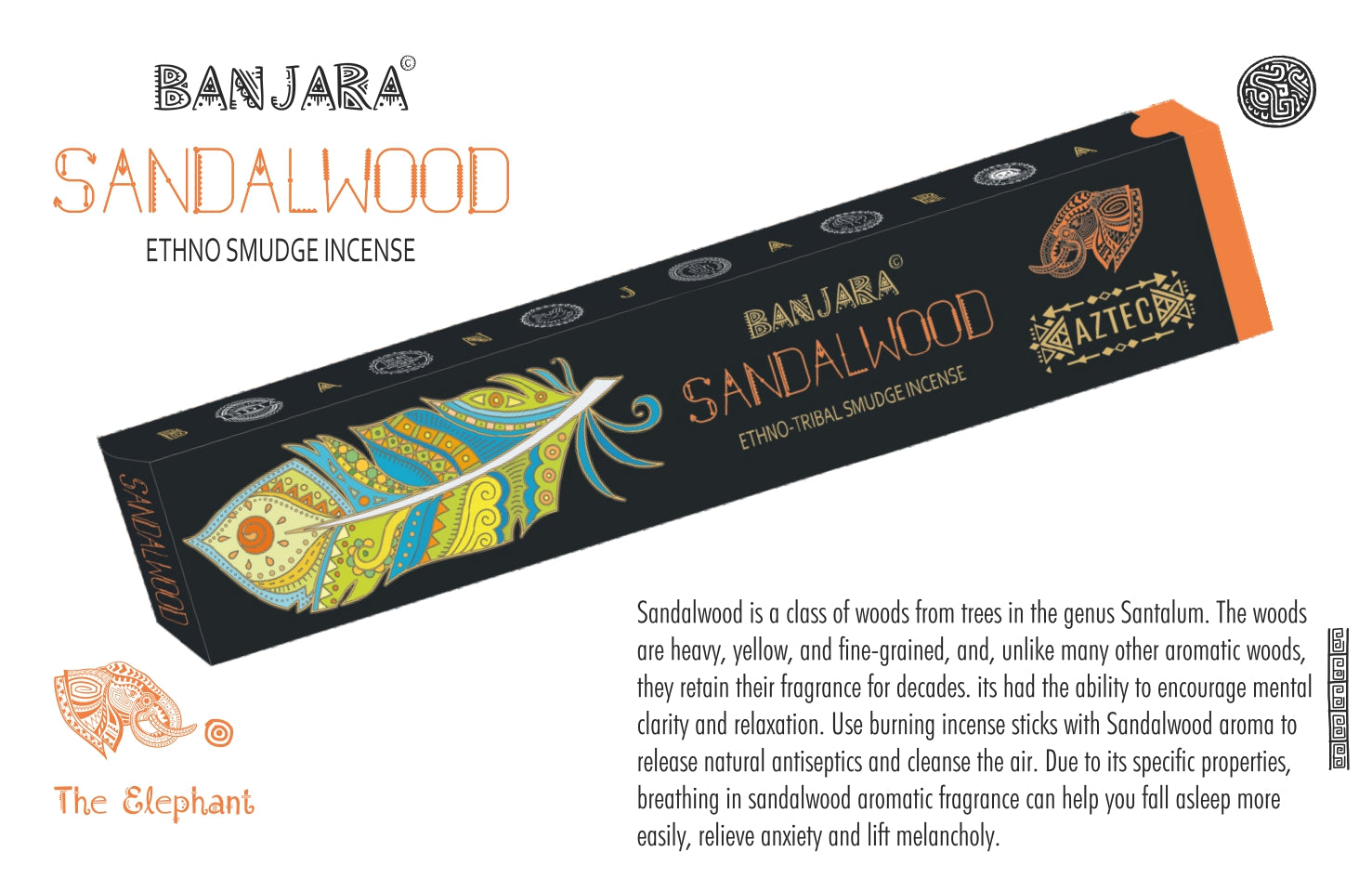 Sandalwood Ethno Tribal Smudge Incense 15gms by Banjara