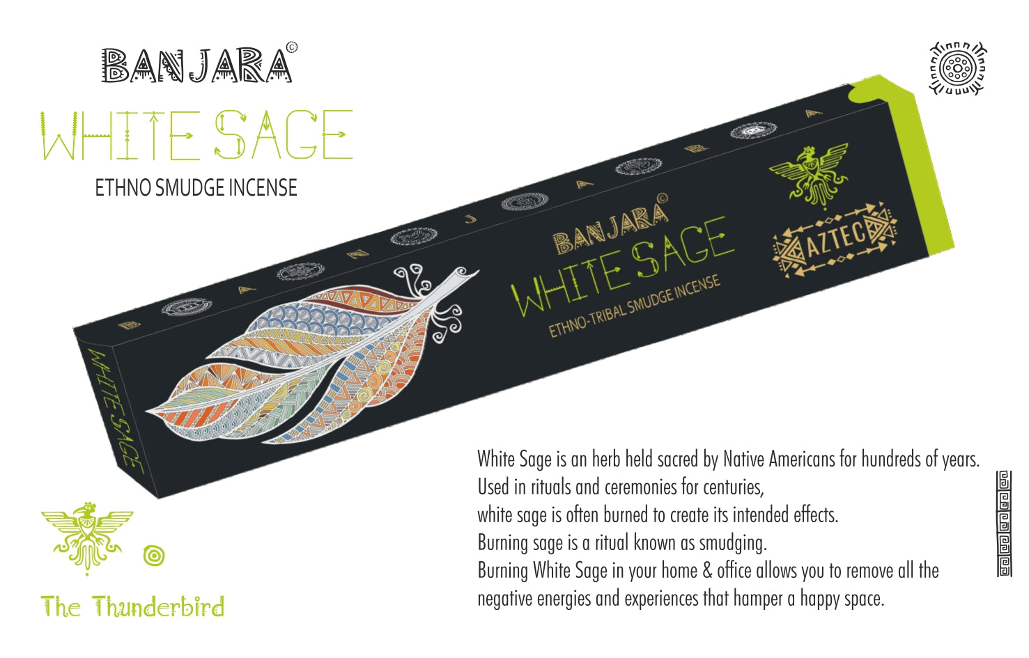 White Sage Ethno Tribal Smudge Incense 15gms by Banjara