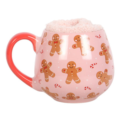 All Over Gingerbread Ceramic Mug and Sock Set