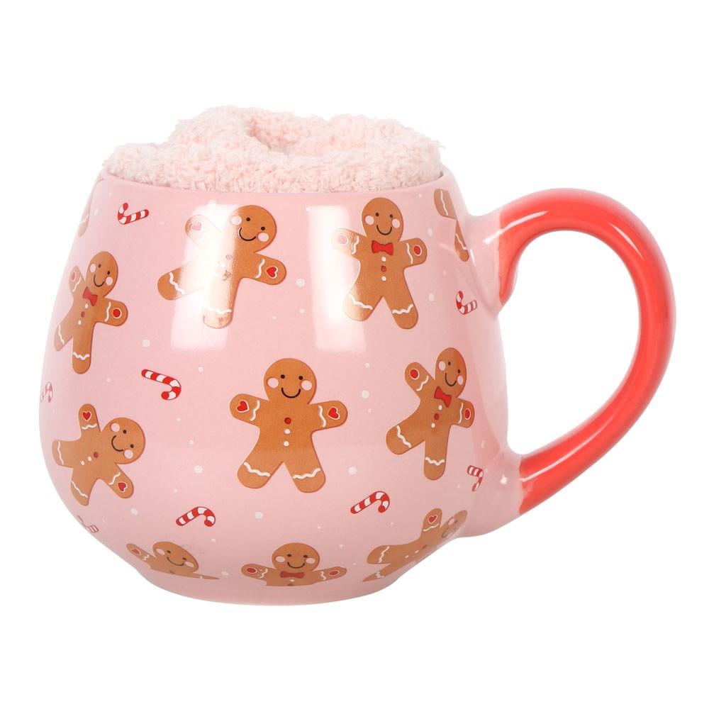 All Over Gingerbread Ceramic Mug and Sock Set