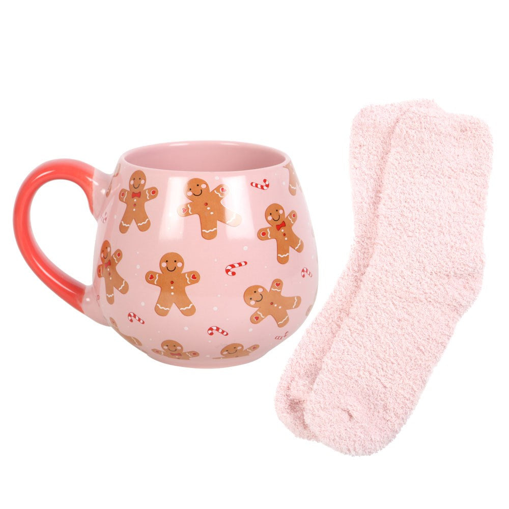 All Over Gingerbread Ceramic Mug and Sock Set