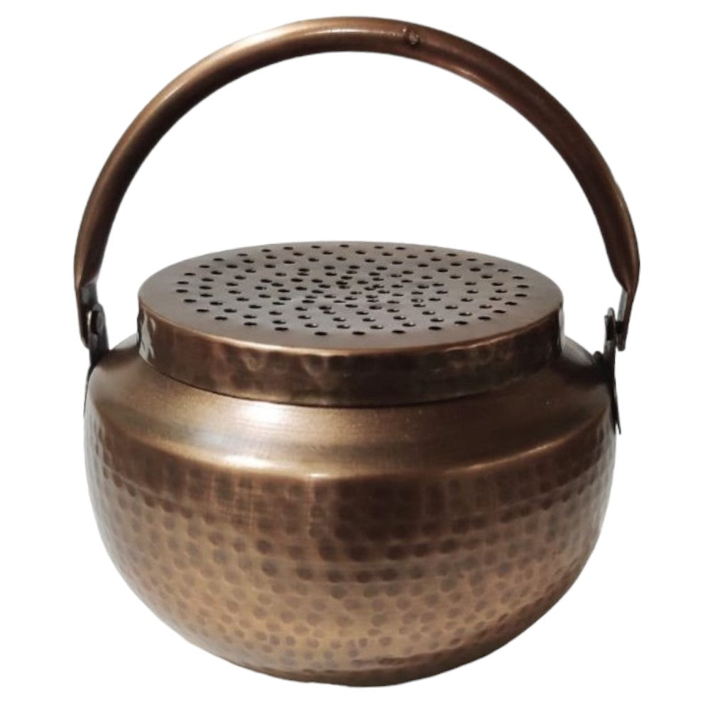 Brass Incense Burner - Copper Finish with Handle