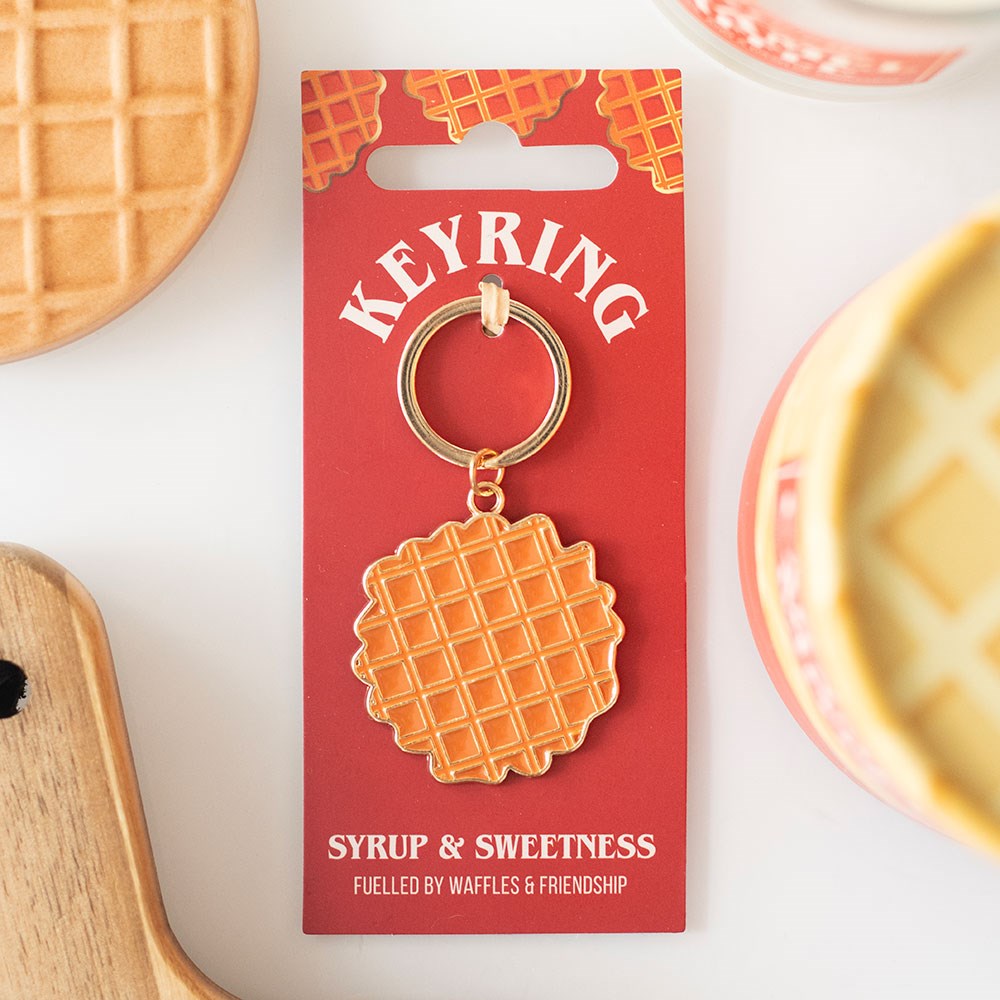 Waffle Alloy and Enamel Keyring