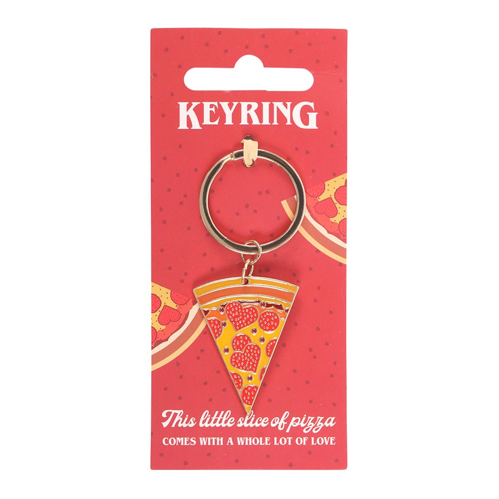 Pizza Slice Alloy and Enamel Keyring
