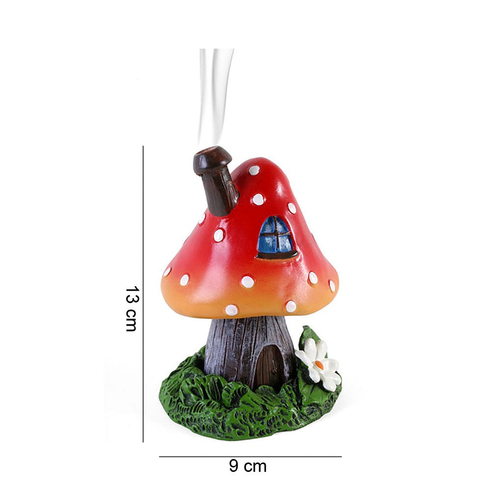 Red Smoking Toadstool Incense Cone Holder