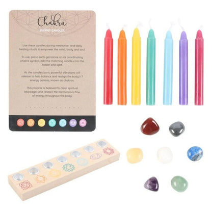 Chakra Energy Candle and Crystal Gift Set