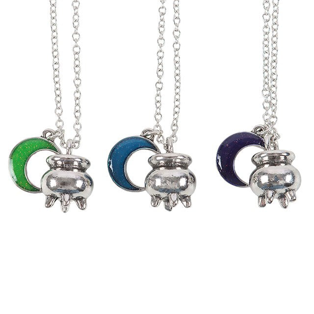 Set of 3 Coven Sisters Metal Cauldron Charm Necklaces
