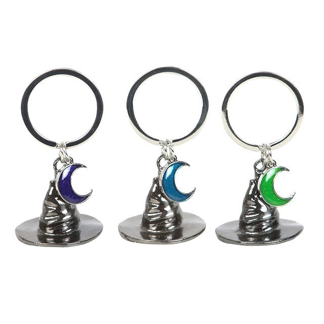 Set of 3 Coven Sisters Metal Witch Hat Keyrings