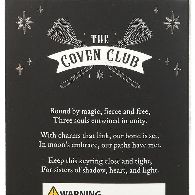 Set of 3 Coven Sisters Metal Witch Hat Keyrings