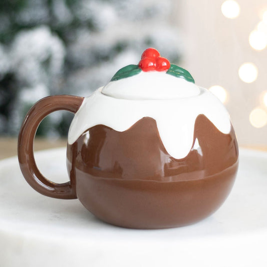 Christmas Pudding Shaped Ceramic Mug