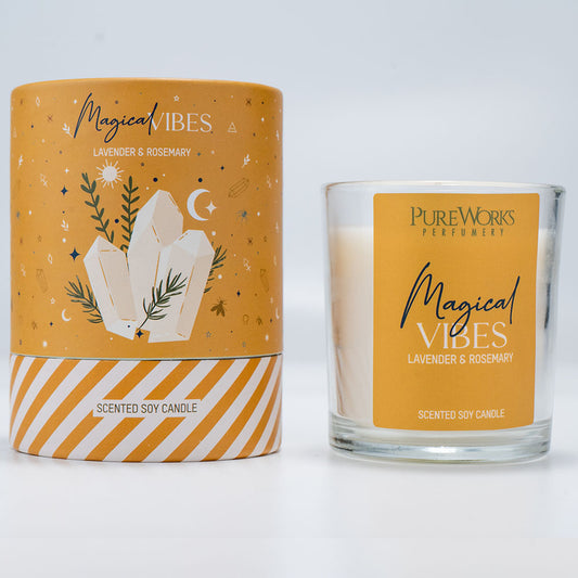 Magical Vibes Lavender & Rosemary Scented Soy Candle