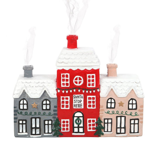 Christmas Village Resin Incense Cone Holder