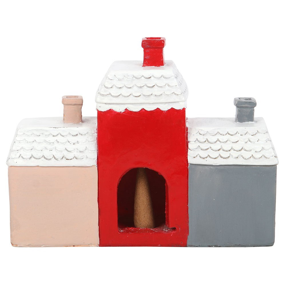 Christmas Village Resin Incense Cone Holder