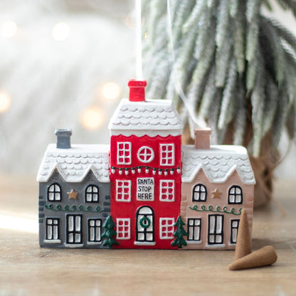 Christmas Village Resin Incense Cone Holder