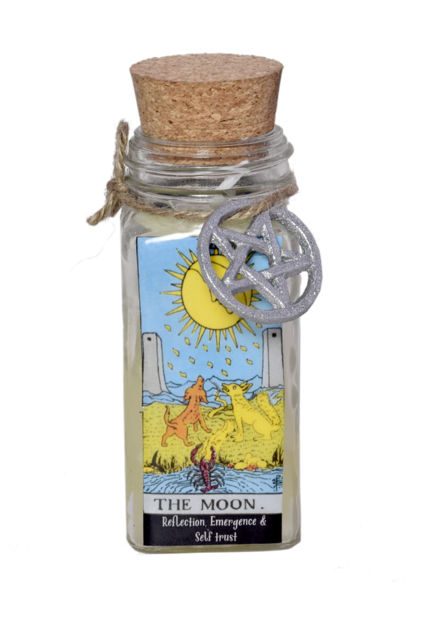 The Moon Tarot Glass Bottle