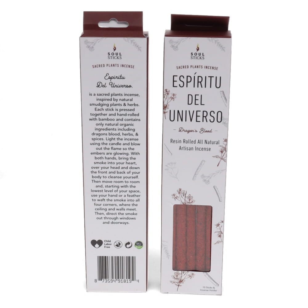 EspÍritu Del Universo - Resin Rolled All Natural Artisan Incense - Dragons Blood