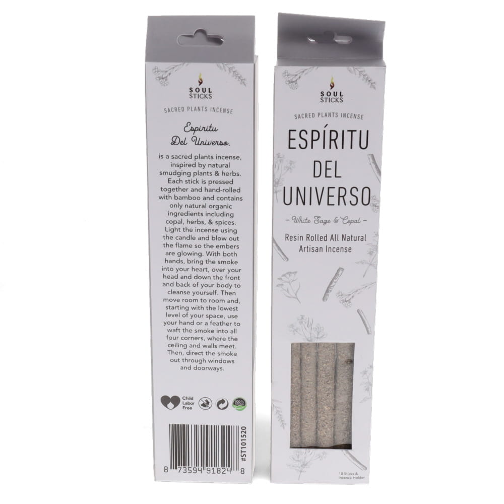 EspÍritu Del Universo - Resin Rolled Natural Artisan Incense - White Sage & Copal