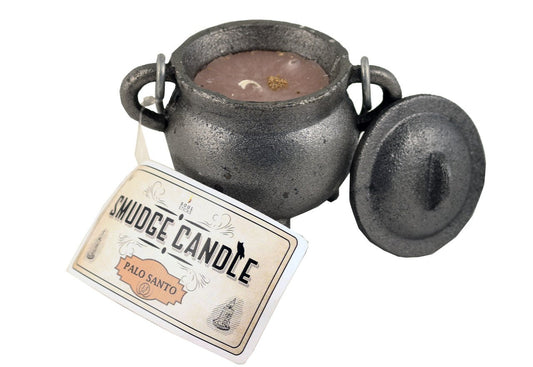 Smudge Candle - Cast Iron Cauldron Palo Santo