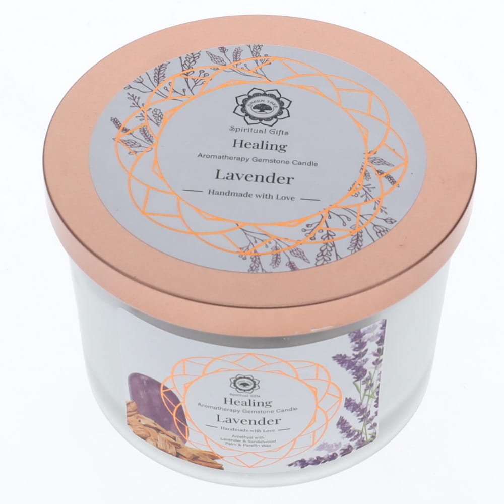 30% OFF - Lavedner Scented Healing Gemstone Candle Green Tree