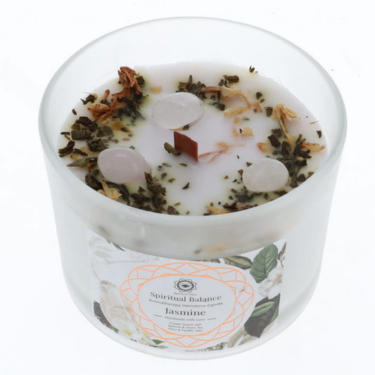 Aromatherapy Gemstone Candle - Spiritual Balance - Jasmine