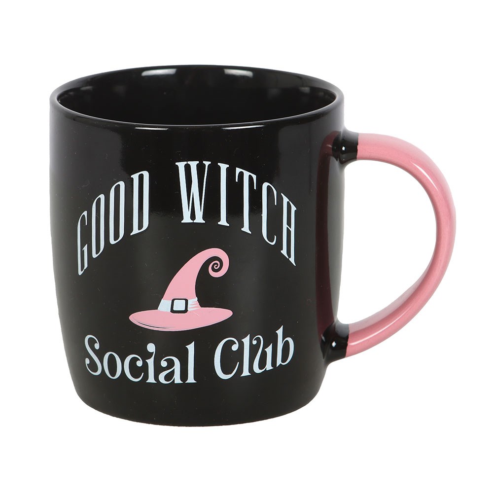 Pink Good Witch Social Club Ceramic Mug and Coaster Set