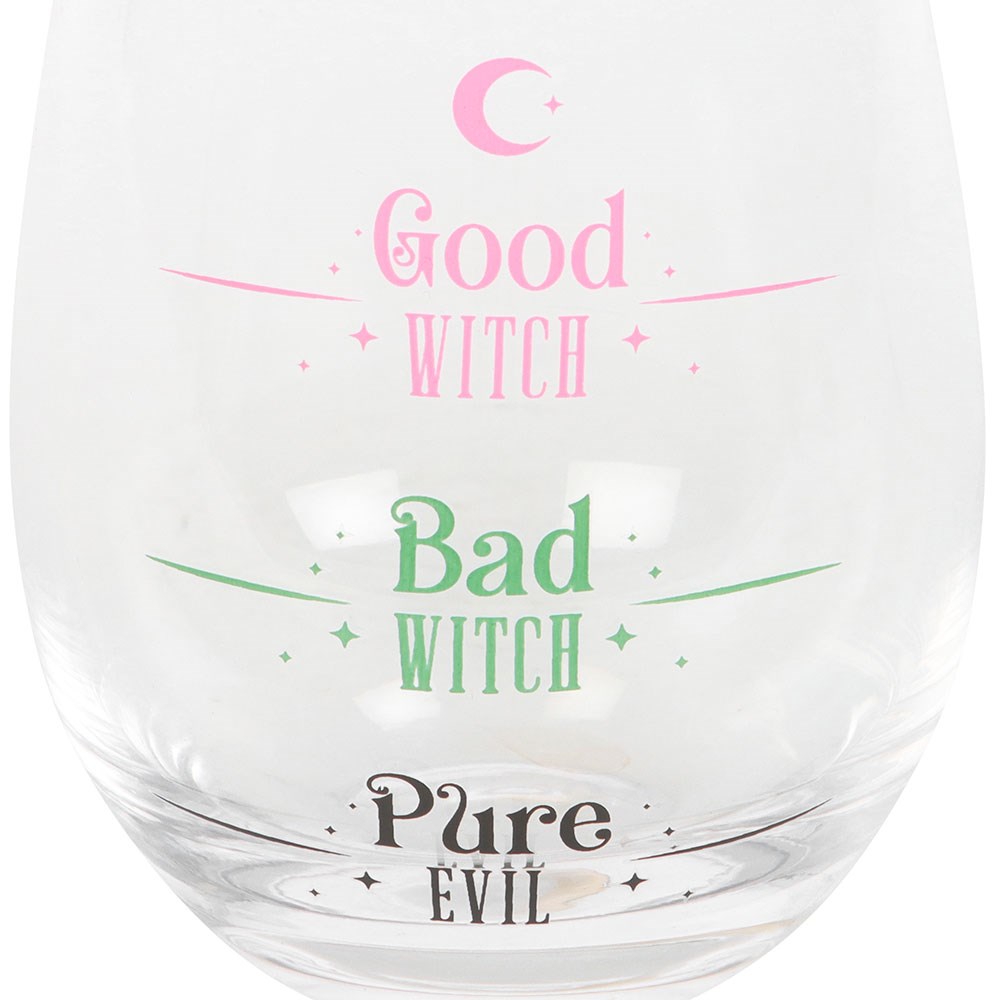 Good Witch, Bad Witch, Pure Evil Stemless Glass