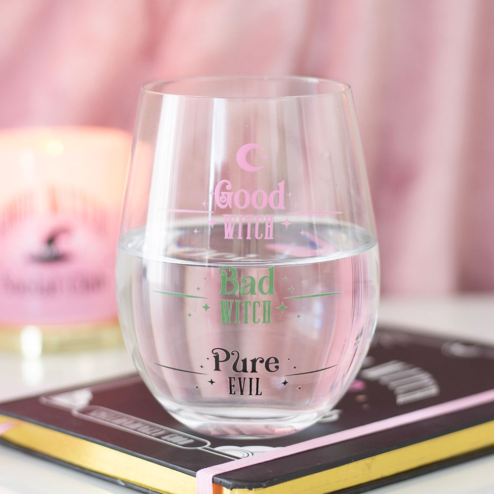 Good Witch, Bad Witch, Pure Evil Stemless Glass